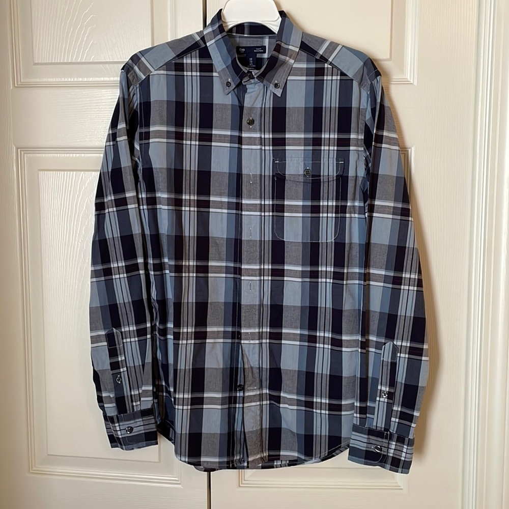 Men’s Gap Button-Down Plaid Longsleeve Shirt
